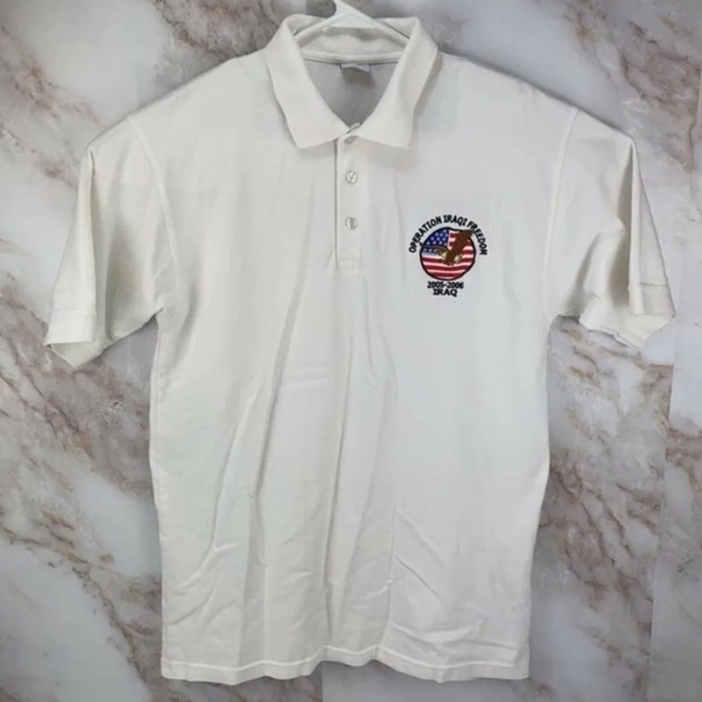 Operation Iraqi Freedom 2005-2006  Short Sleeve White Prime Polo Shirt Size XL